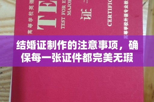 涧西结婚证制作的注意事项，确保每一张证件都完美无瑕